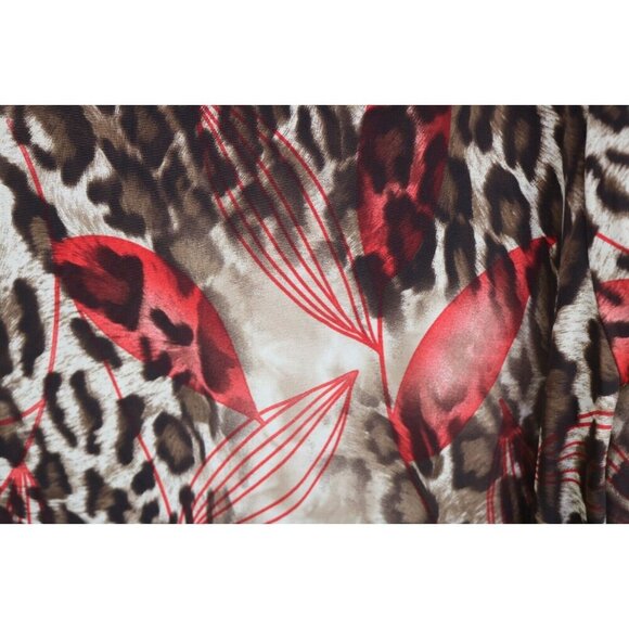 Maggie Barnes 3/4 Sleeve Silky Top-Size 2X-Animal Print - Picture 10 of 10